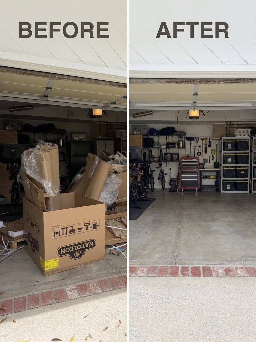A clean, empty garage after a 25/7 garage cleanout